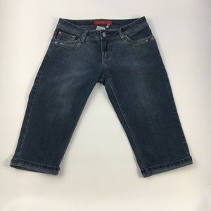 YMI High-Rise Denim Cuffed Bermuda Jean Shorts